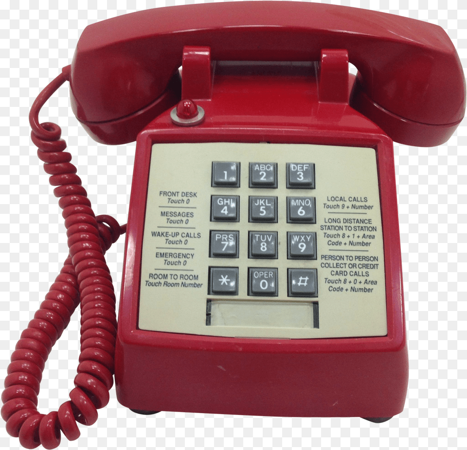 Red Itt Hotel Guest Room Desk Phone Corded Phone, Electronics, Dial Telephone Png