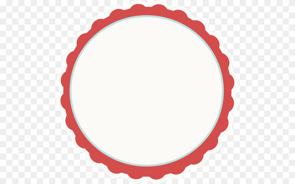 Red Ivory Aqua Scallop Circle Frame Clip Art, Oval, Food, Ketchup Free Png