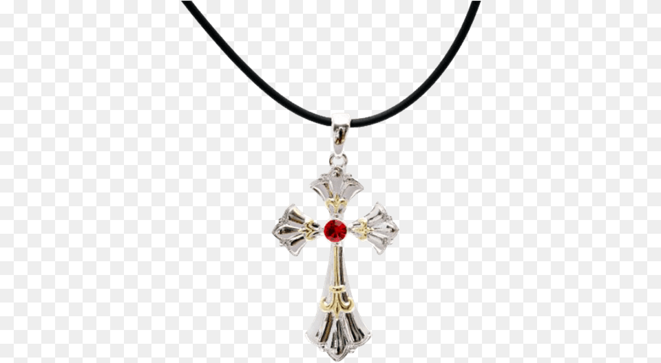 Red Jeweled Cross Necklace, Accessories, Jewelry, Pendant, Symbol Png