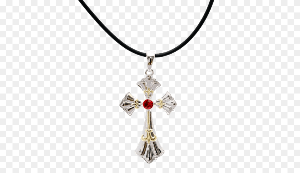 Red Jeweled Cross Necklace, Accessories, Jewelry, Pendant, Symbol Png