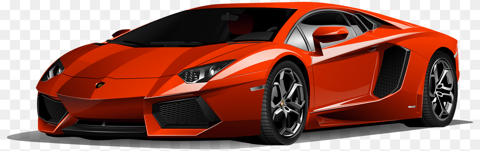 Red Lamborgini Car Clipart, Wheel, Vehicle, Coupe, Machine Free Png