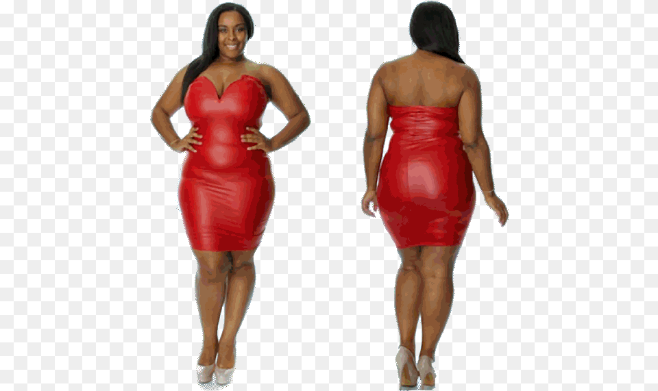 Red Leather Dress Plus Size, Adult, Person, Formal Wear, Female Png Image