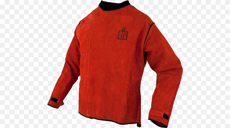 Red Leather Welding Jacket, Clothing, Coat, Fleece, Long Sleeve Free Transparent Png