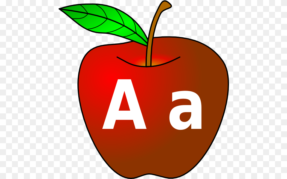 Red Lettering Clip Art Background Apple Apple Clip Art, Food, Fruit, Plant, Produce Png Image