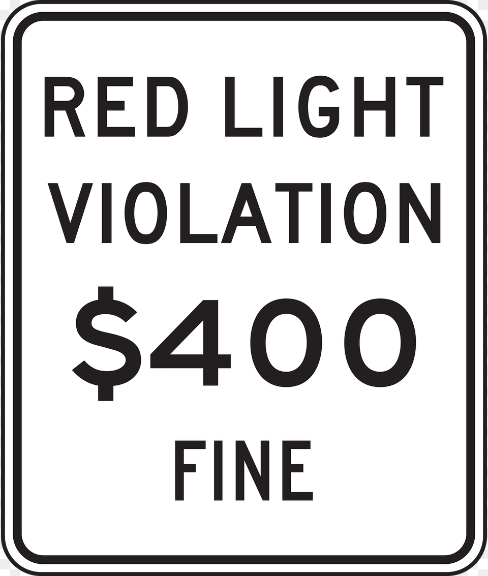 Red Light Photo Violation Fine Sign California Clipart, Symbol, Road Sign Free Transparent Png