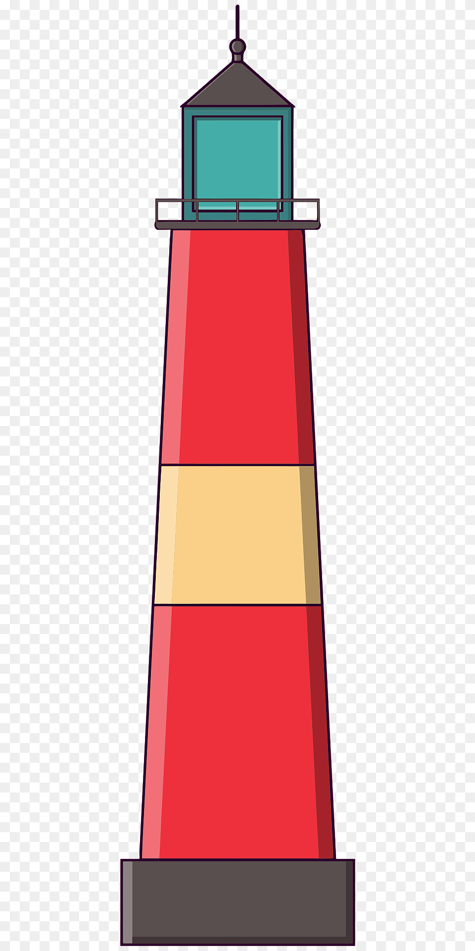 Red Lighthouse With A Tan Stripe Clipart, Architecture, Building, Tower, Beacon Free Png Download