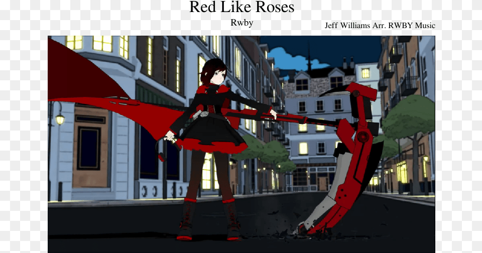 Red Like Roses Sheet Music Composed By Jeff Williams Ruby Rose Rwby Volume, Adult, Female, Person, Woman Free Png