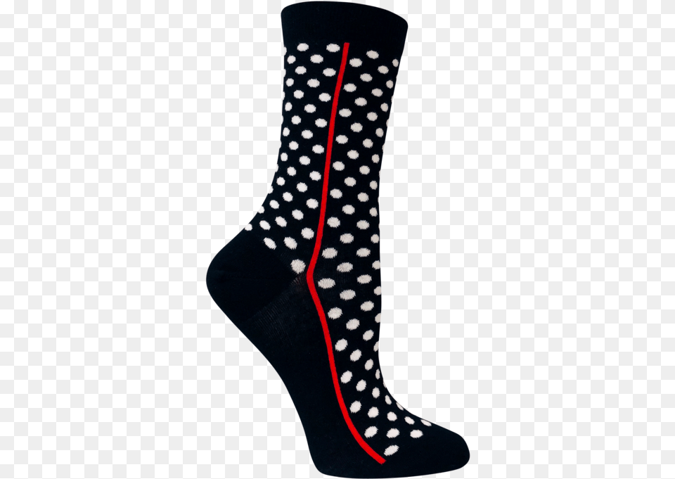 Red Line Black Socks Black Socks With White Polkadots Women, Clothing, Hosiery, Sock, Accessories Png