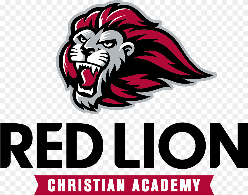Red Lion Logo W White Background Red Lion Christian Academy Logo, Sticker, Person, Face, Head Free Transparent Png
