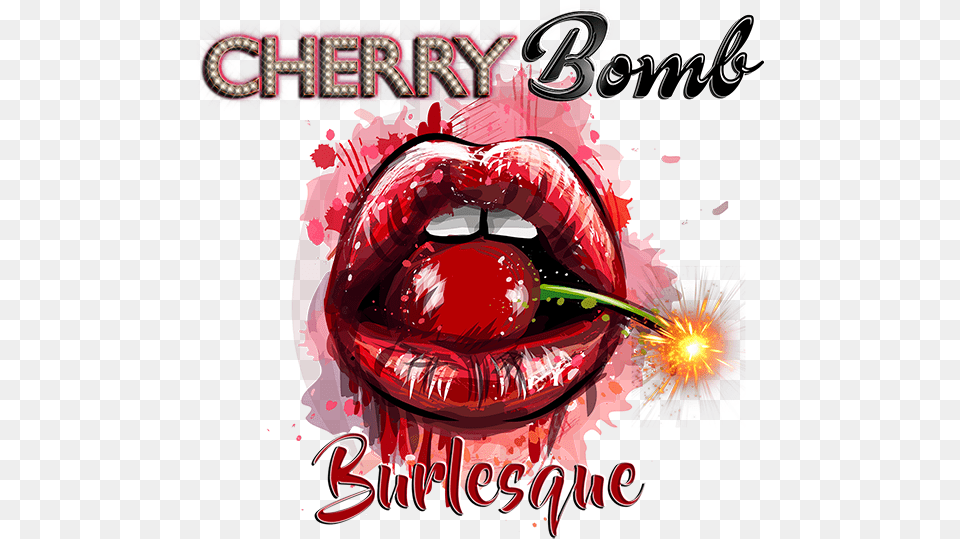 Red Lip With Cherry, Advertisement, Poster, Graphics, Art Png