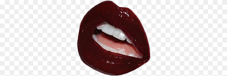 Red Lips Aesthetic Dark Red, Body Part, Food, Ketchup, Mouth Png