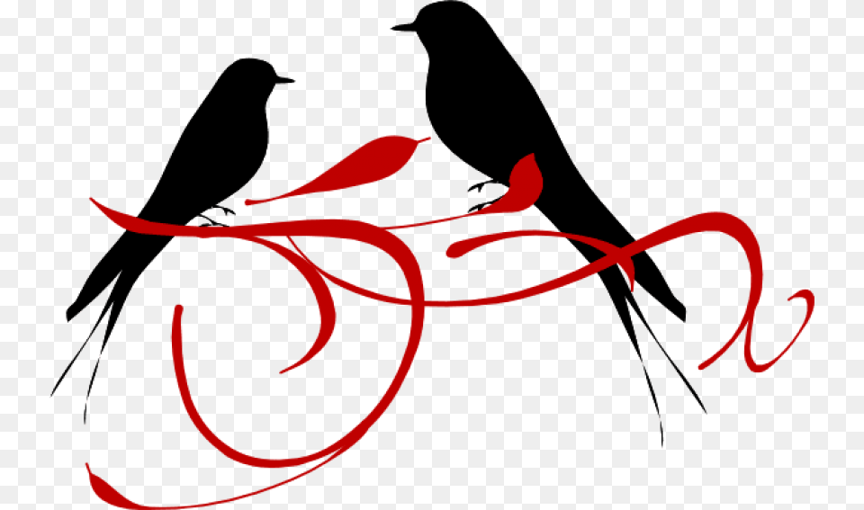Red Love Birds Images Background Clipart Bird Black And White, Handwriting, Text, Calligraphy Png Image