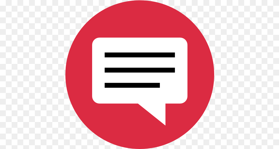 Red Messenger Symbol Comment Youtube Logo, Sign, Road Sign Free Transparent Png