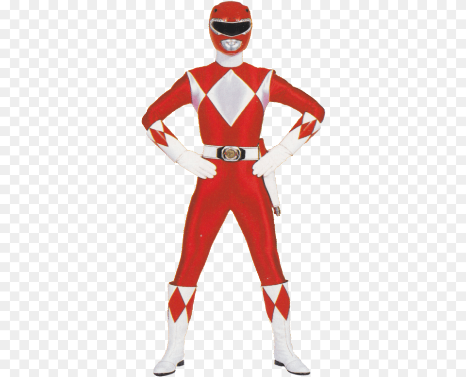 Red Mighty Morphin Power Rangtitle Red Mighty Power Rangers Red, Clothing, Costume, Person, Adult Free Png