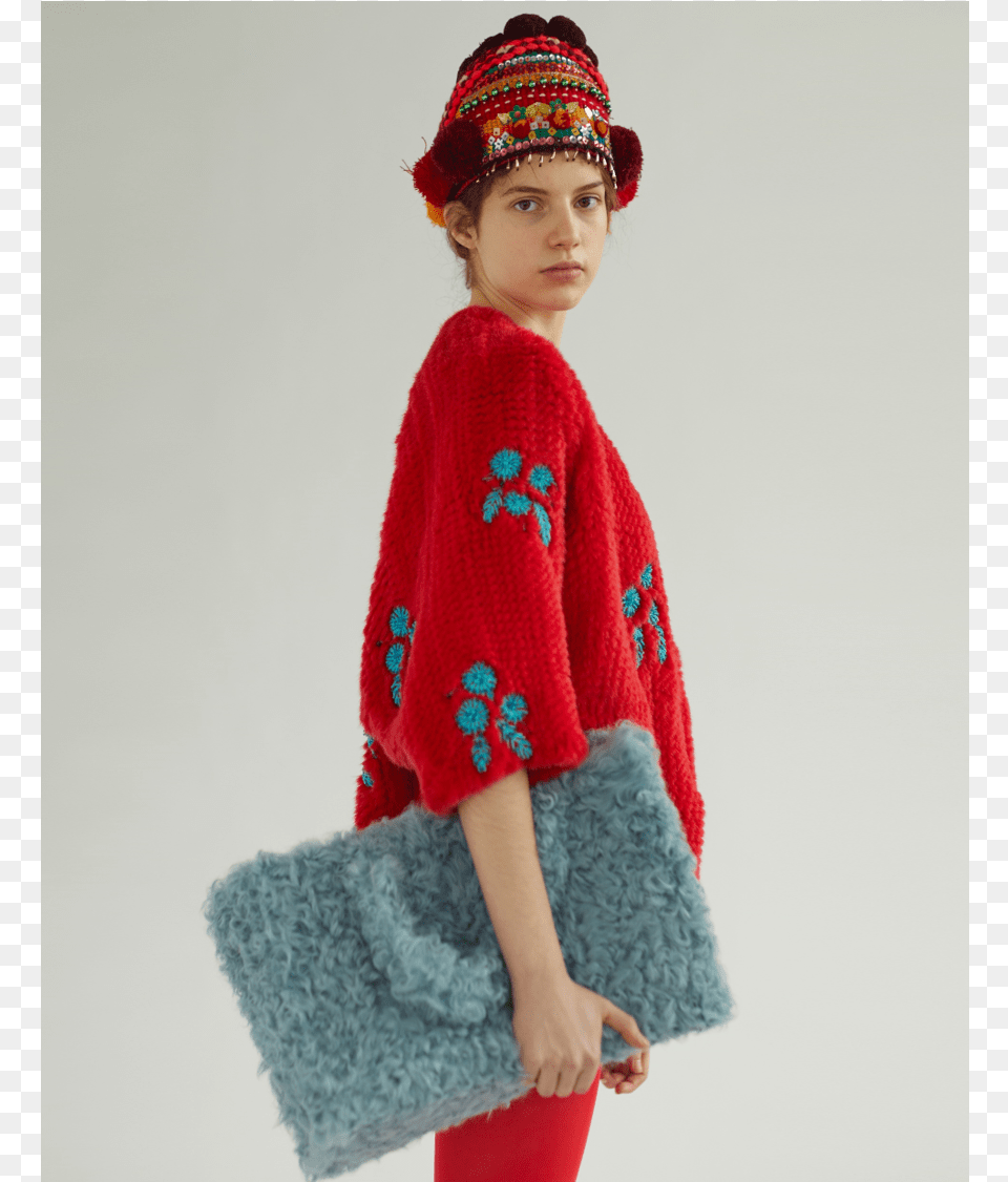 Red Mink Fur Coat Quot Beaded Flowersquot Girl, Fashion, Hat, Clothing, Knitwear Free Transparent Png