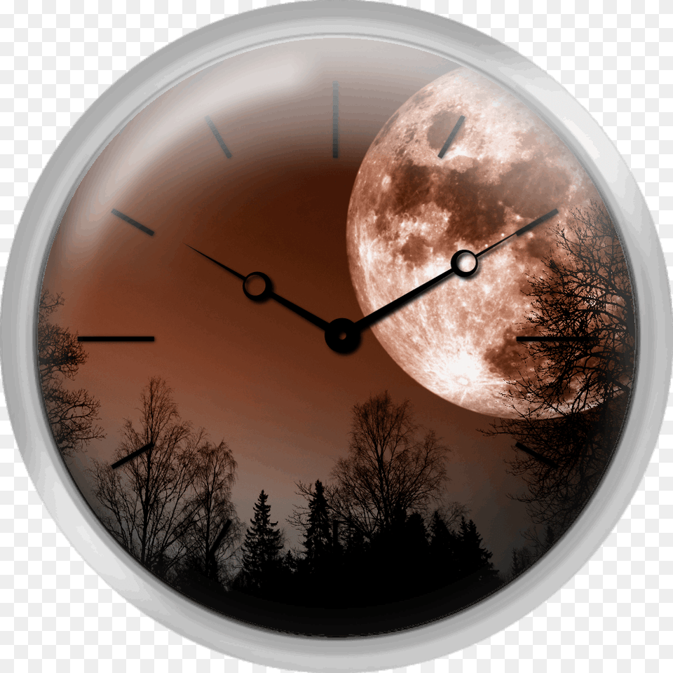 Red Moon Rissing Over Dark Forest, Nature, Night, Outdoors, Astronomy Free Png Download