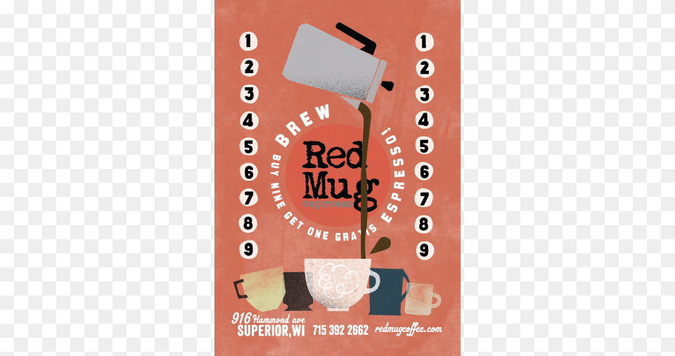Red Mug Punch Card W Bleed Web, Advertisement, Poster, Cup, Scoreboard Free Png
