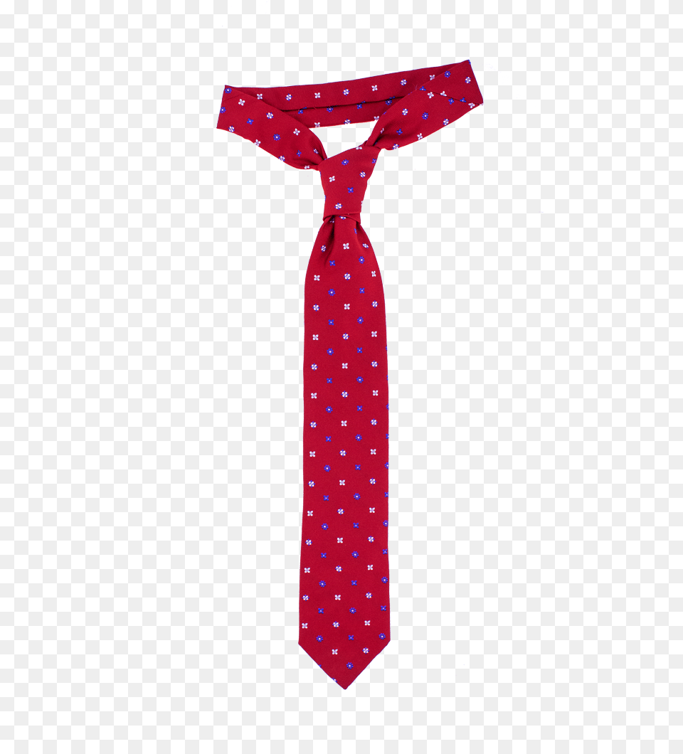 Red Necktie With Blue White Floral Pattern Oscar Hunt Tailors, Accessories, Formal Wear, Tie Png