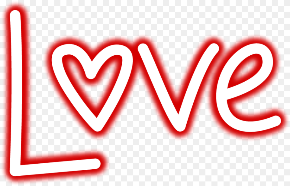 Red Neon Love Freetoedit Ftestickers Remixit Heart, Light, Logo, Dynamite, Weapon Free Transparent Png