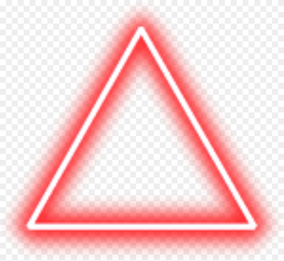 Red Neon Triangle, Sign, Symbol, Road Sign Free Png Download