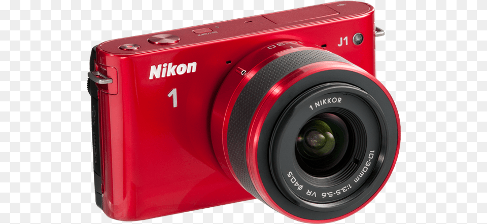 Red Nikon 1 J1 Nikon Compact Dslr, Camera, Digital Camera, Electronics Free Png