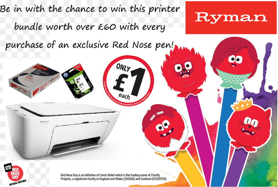 Red Nose Day Raffle At Ryman Art, Computer Hardware, Electronics, Hardware, Machine Free Transparent Png