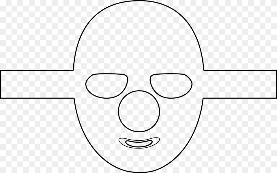Red Nose For Kids Face Mask Outline Mask, Gray Free Png Download