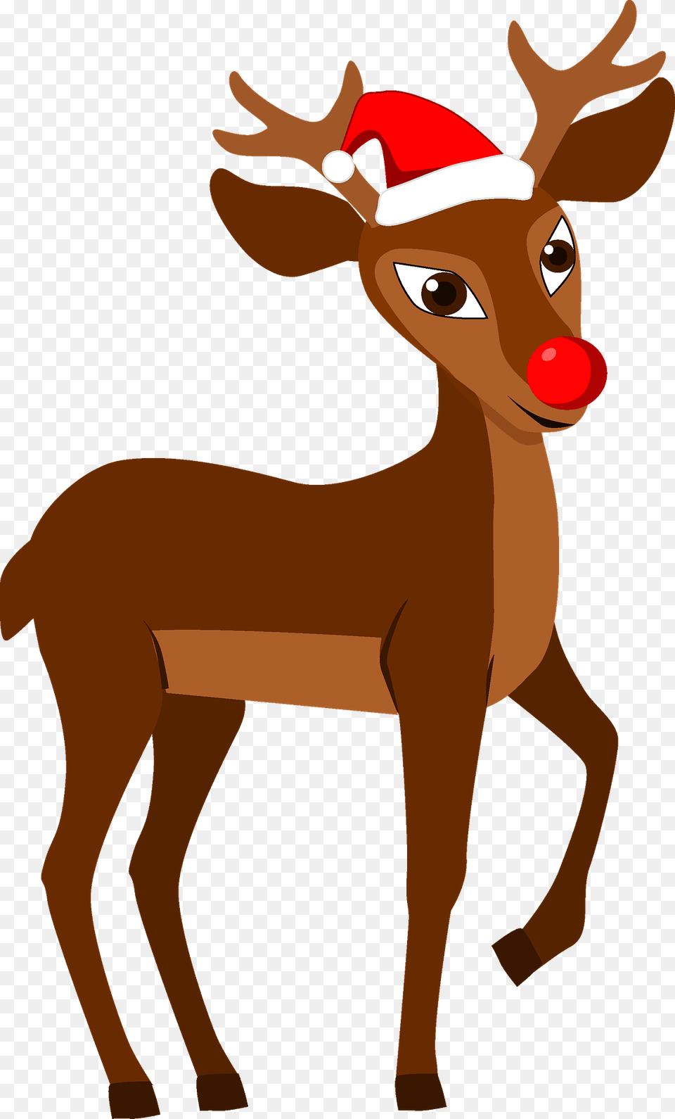 Red Nosed Christmas Reindeer Rudolph Cartoon, Animal, Deer, Mammal, Wildlife Png