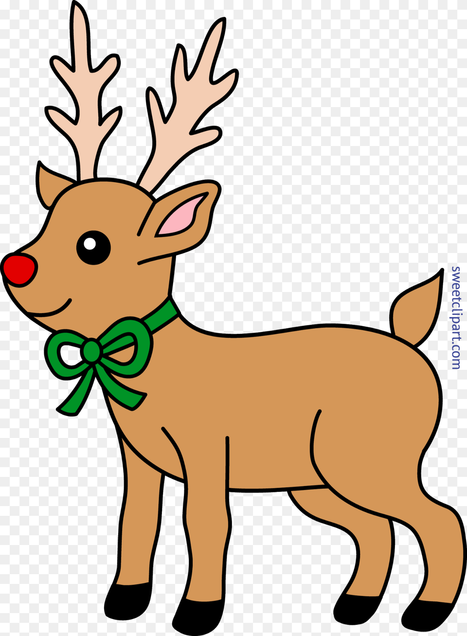 Red Nosed Reindeer Clip Art, Animal, Deer, Elk, Mammal Png