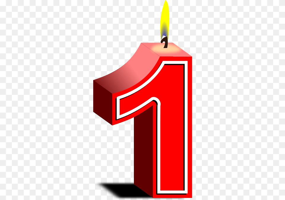 Red Number 1 Birthday Candle Png