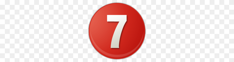 Red Number 7 Image, Symbol, Text, First Aid Free Png Download