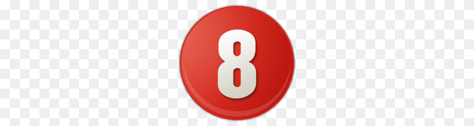 Red Number 8 Icon, Symbol, Text Free Png