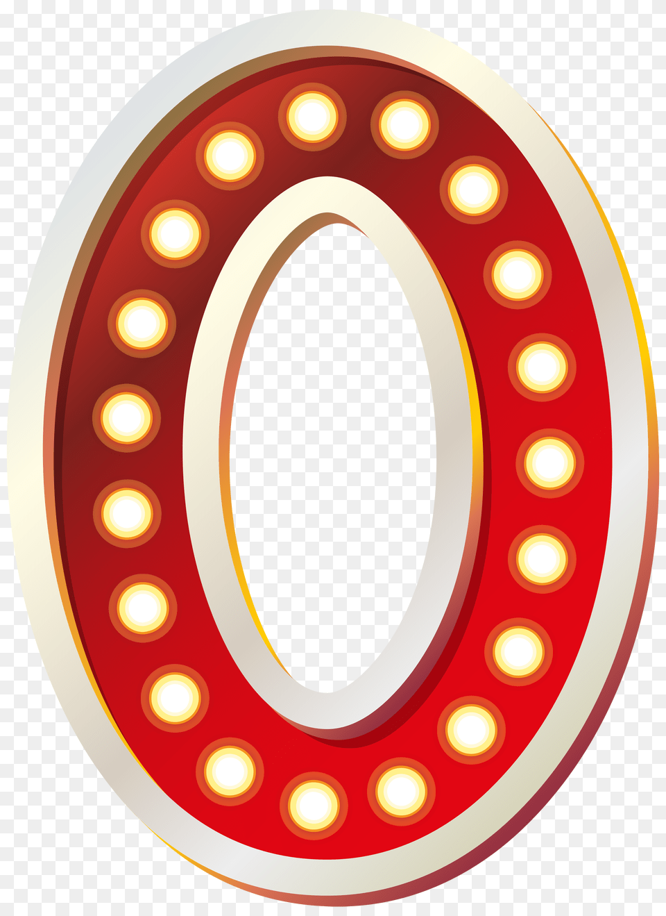Red Number Zero With Lights Clip Art Gallery, Lighting Free Transparent Png