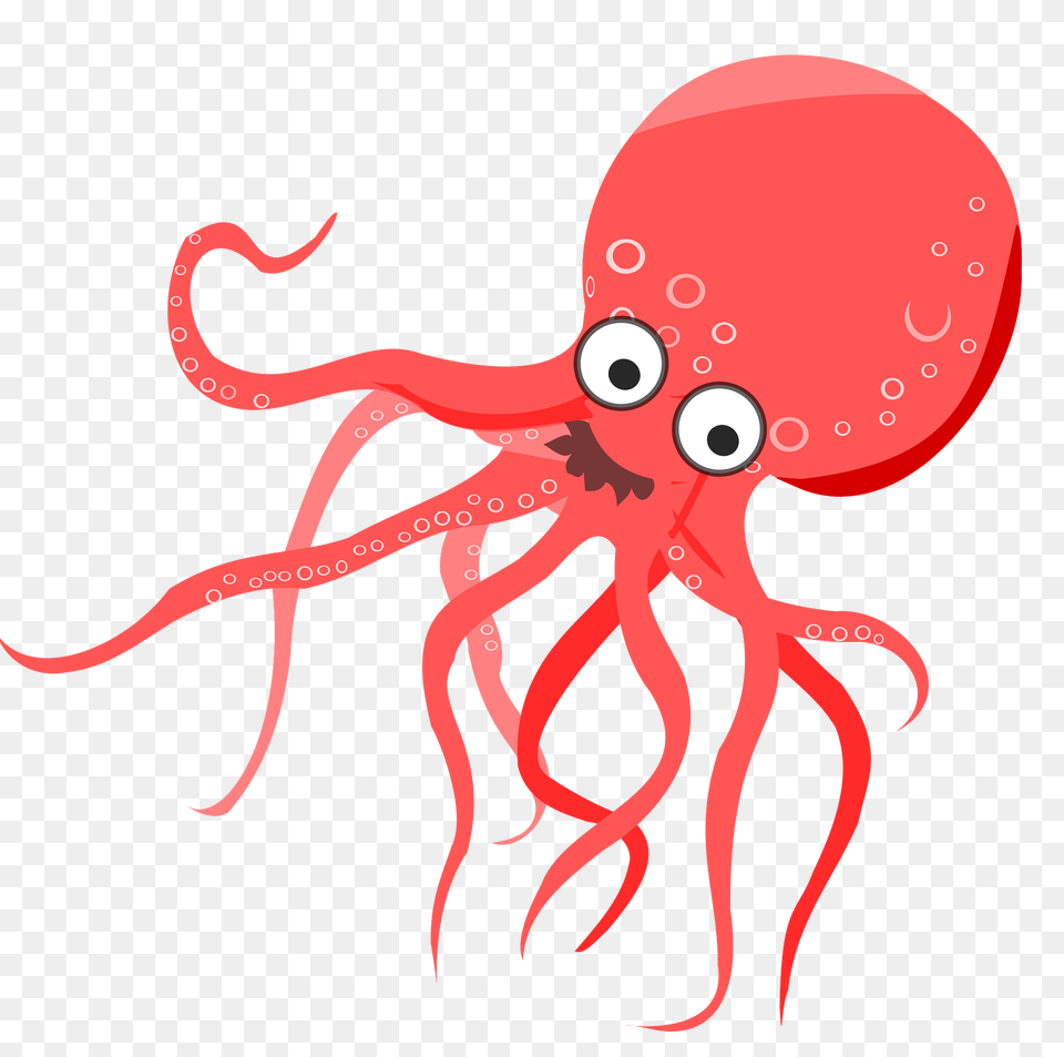 Red Octopus Clipart, Animal, Sea Life, Fish, Shark Free Png