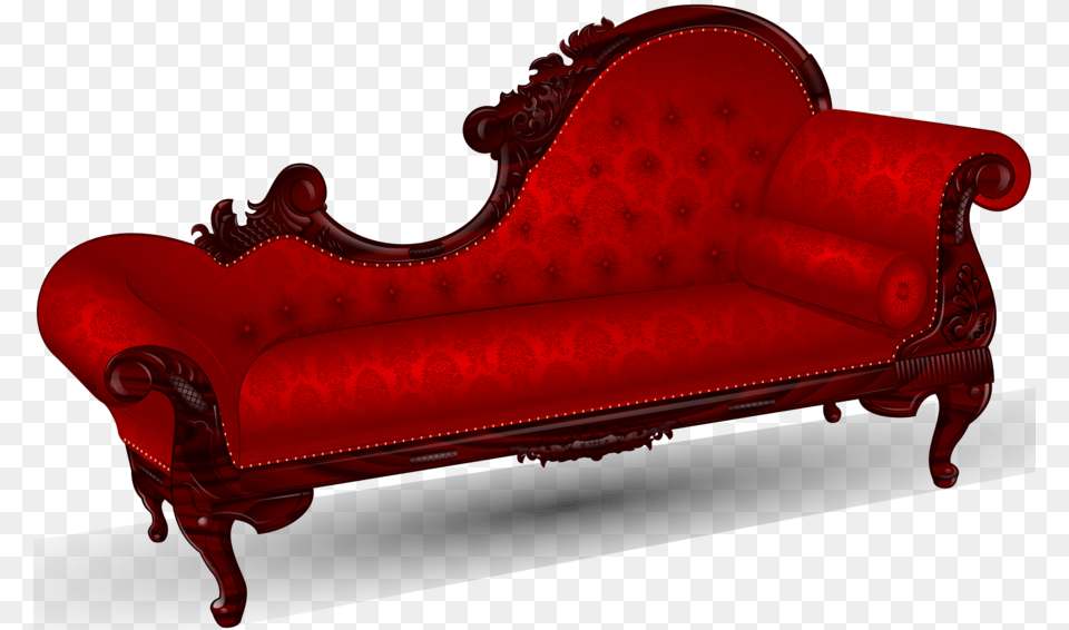 Red Old Couch, Furniture Free Png Download