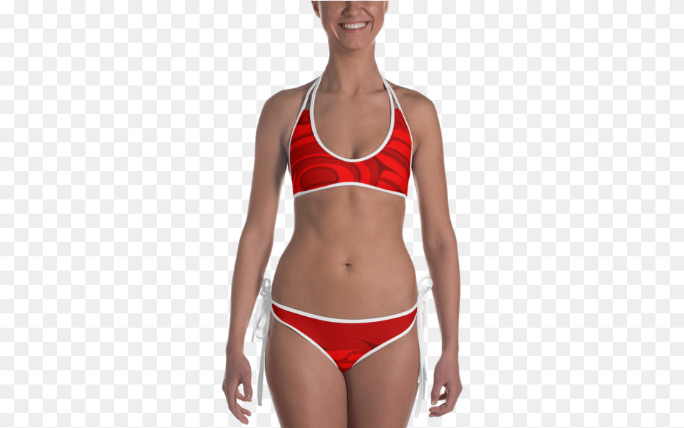 Red On Red Bikini Swimsuit, Clothing, Swimwear, Adult, Female Png Image
