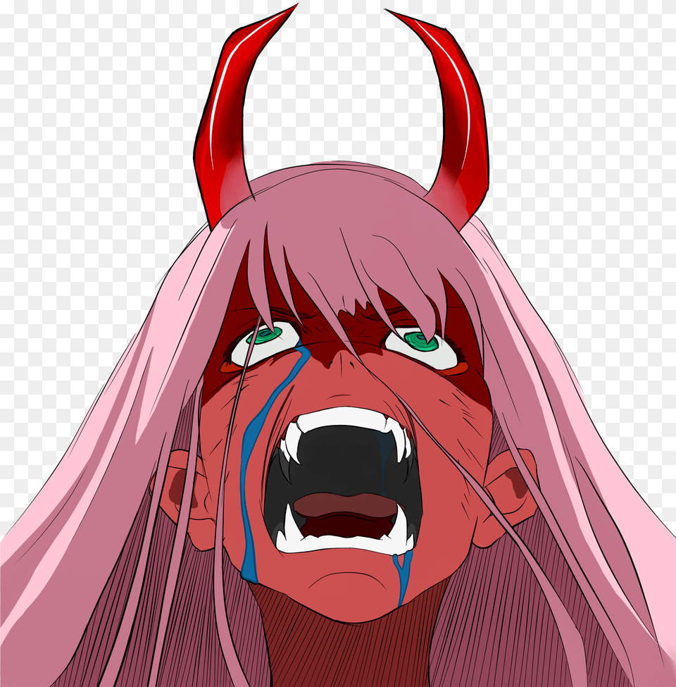 Red Oni Zero Two Zero Two Red Oni, Person, Anime, Face, Head Free Png
