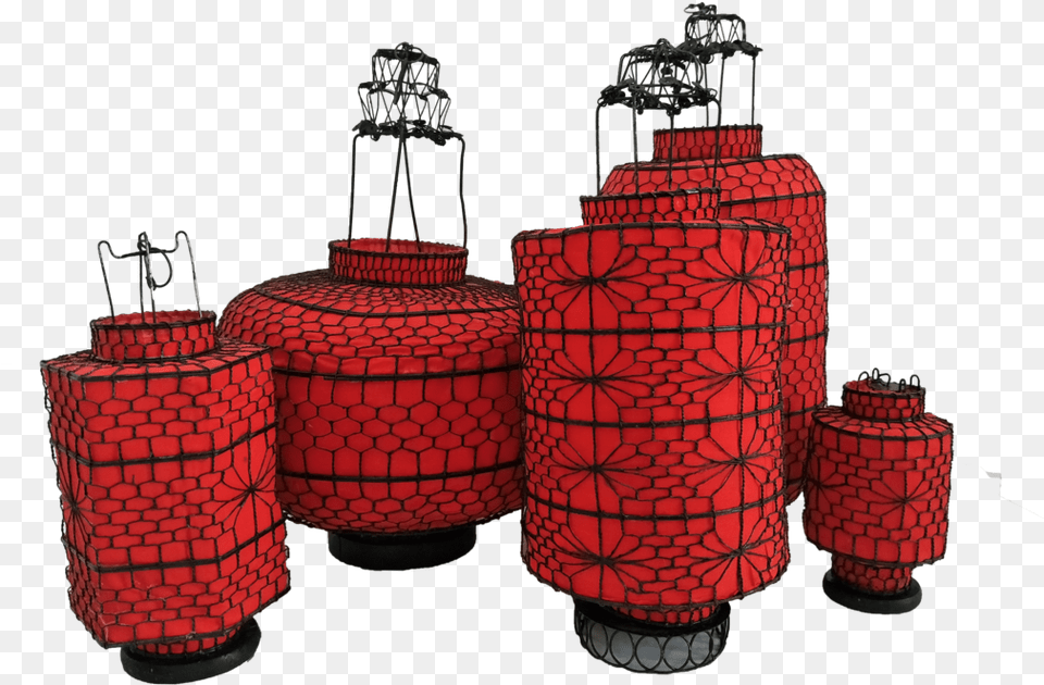 Red Oriental Lanterns Oriental Lanterns, Cylinder, Lamp, Weapon, Lantern Free Png Download