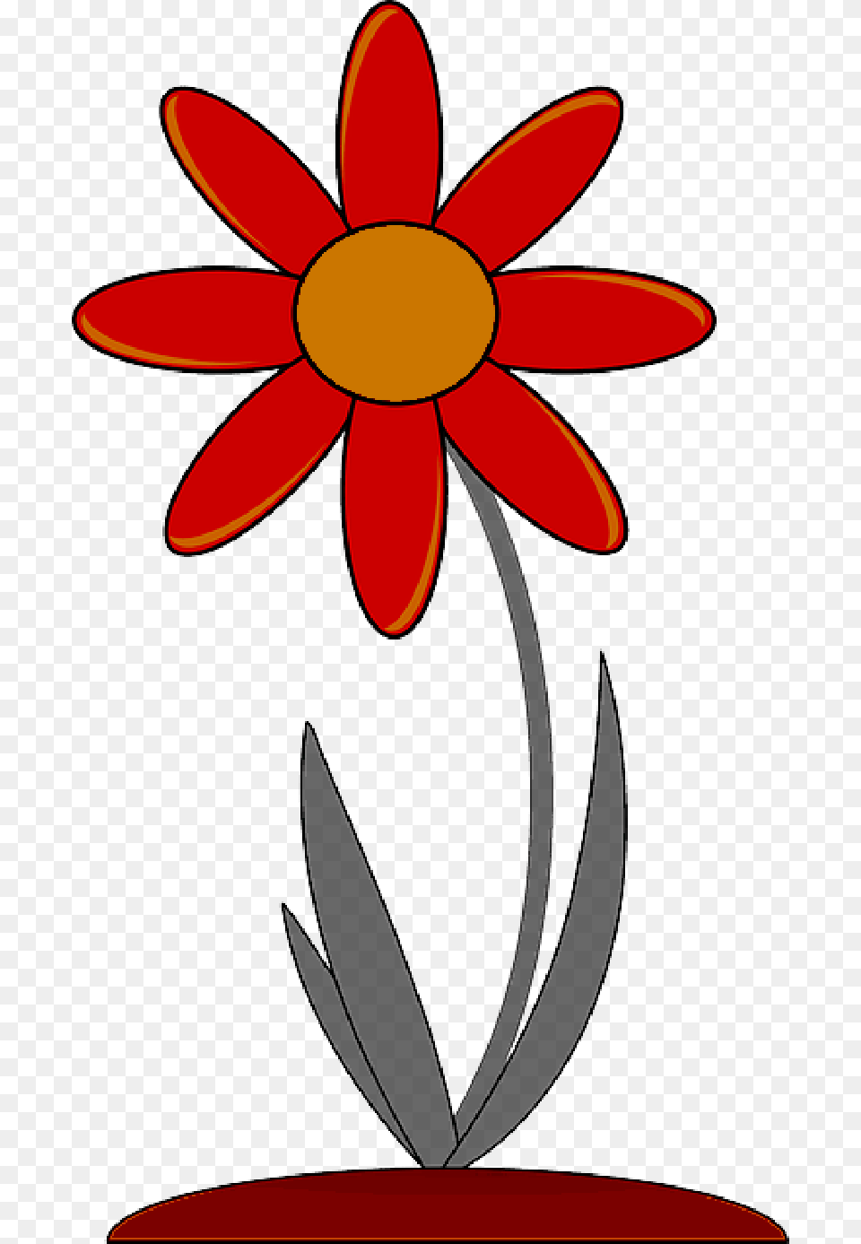 Red Outline Drawing Plants Flower Flowers Cartoon Slogan For Teacher Day, Daisy, Plant, Petal Png
