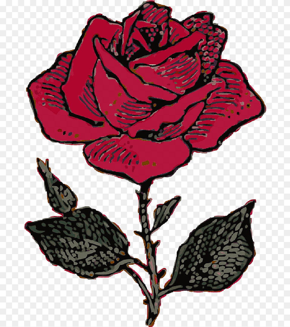 Red Outline Flower Cartoon Love Rose Rosa Rose Cases For Iphone 6, Plant, Petal, Pattern, Leaf Free Png