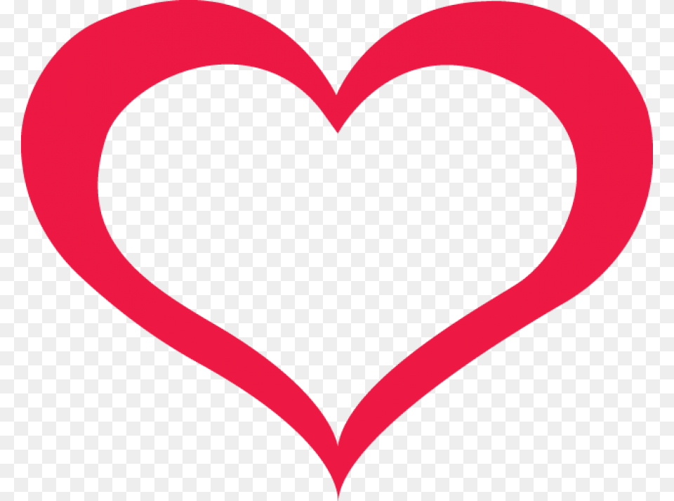 Red Outline Heart Image Outline Of A Red Heart Free Png Download