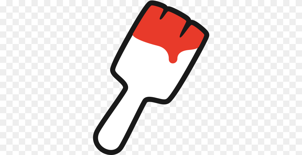 Red Paint Brush Icon Of Youtuber Red Paint Icon, Cutlery, Fork, Clothing, Glove Free Png Download