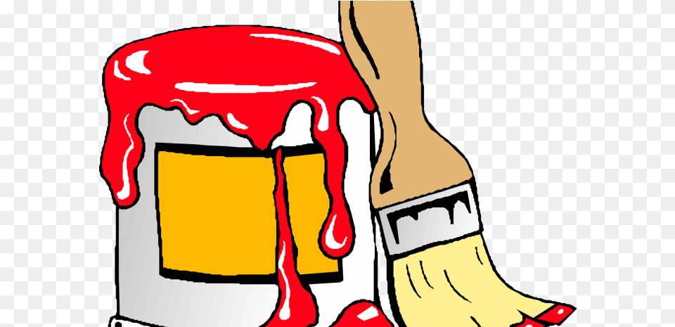 Red Paint Clip Art, Paint Container, Brush, Device, Tool Png Image