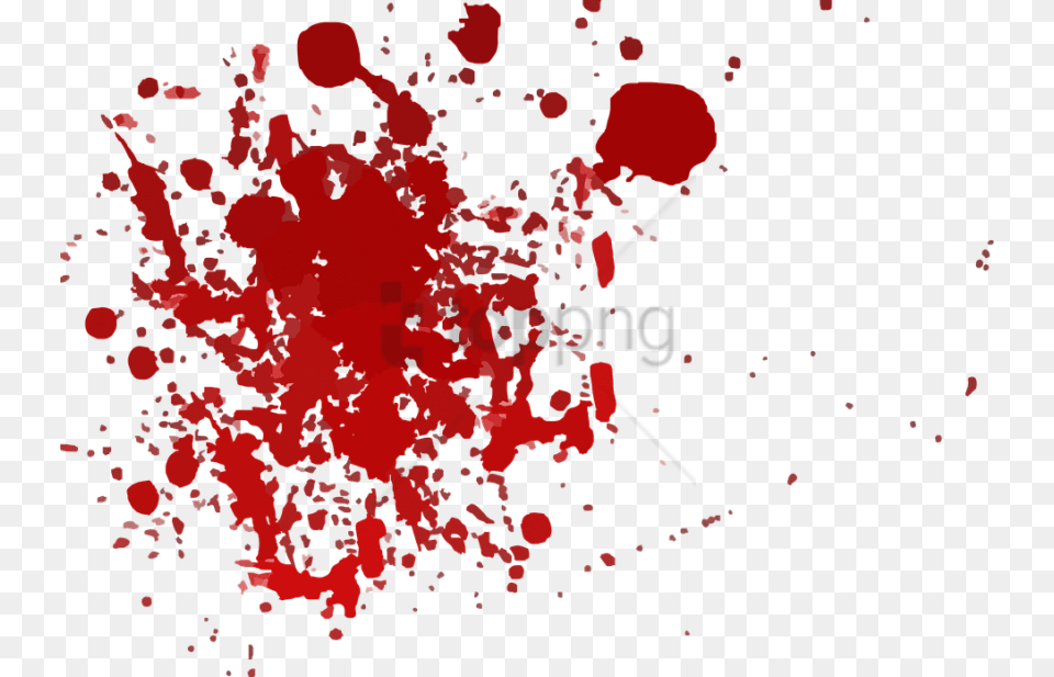 Red Paint Splash Image With Cartoon Blood Splatter, Stain Free Png