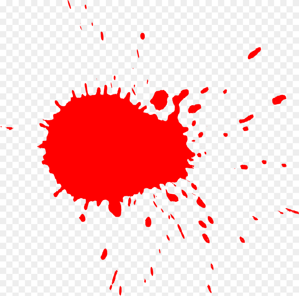 Red Paint Splatter Watercolor Painting, Stain Free Png Download