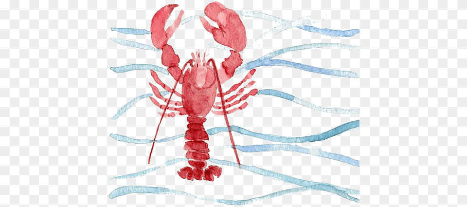 Red Painting Printmaking Download Lobster Illustration, Food, Seafood, Animal, Sea Life Png