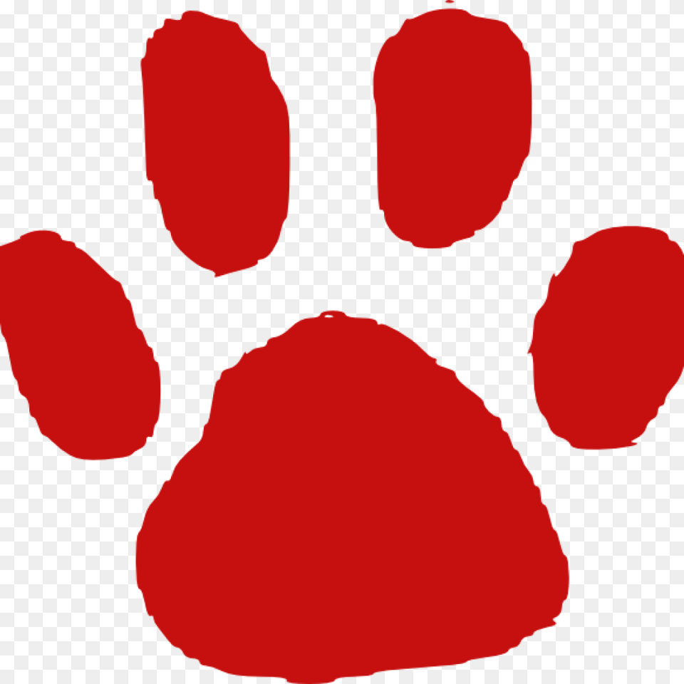Red Paw Print Clipart Download, Flower, Plant, Petal, Glove Png