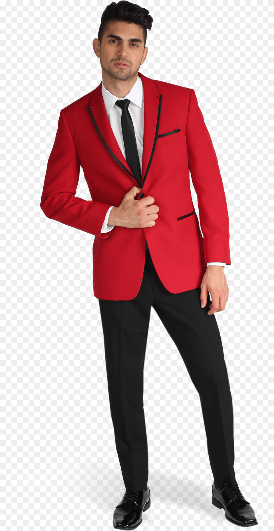 Red Peak Lapel Tuxedo Ike Behar Red Tuxedo, Suit, Clothing, Formal Wear, Person Free Png