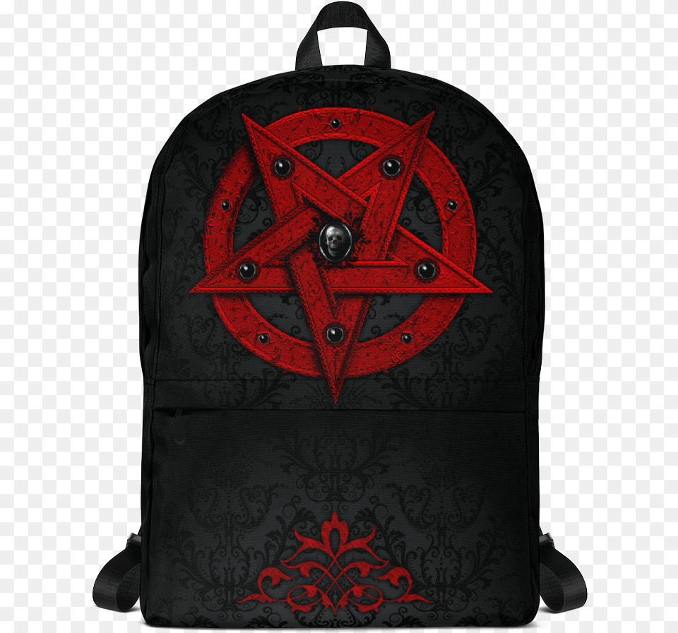 Red Pentagram Backpack Sold By Abysm Internal Thin Red Line Backpack, Bag, Adult, Wedding, Person Free Transparent Png