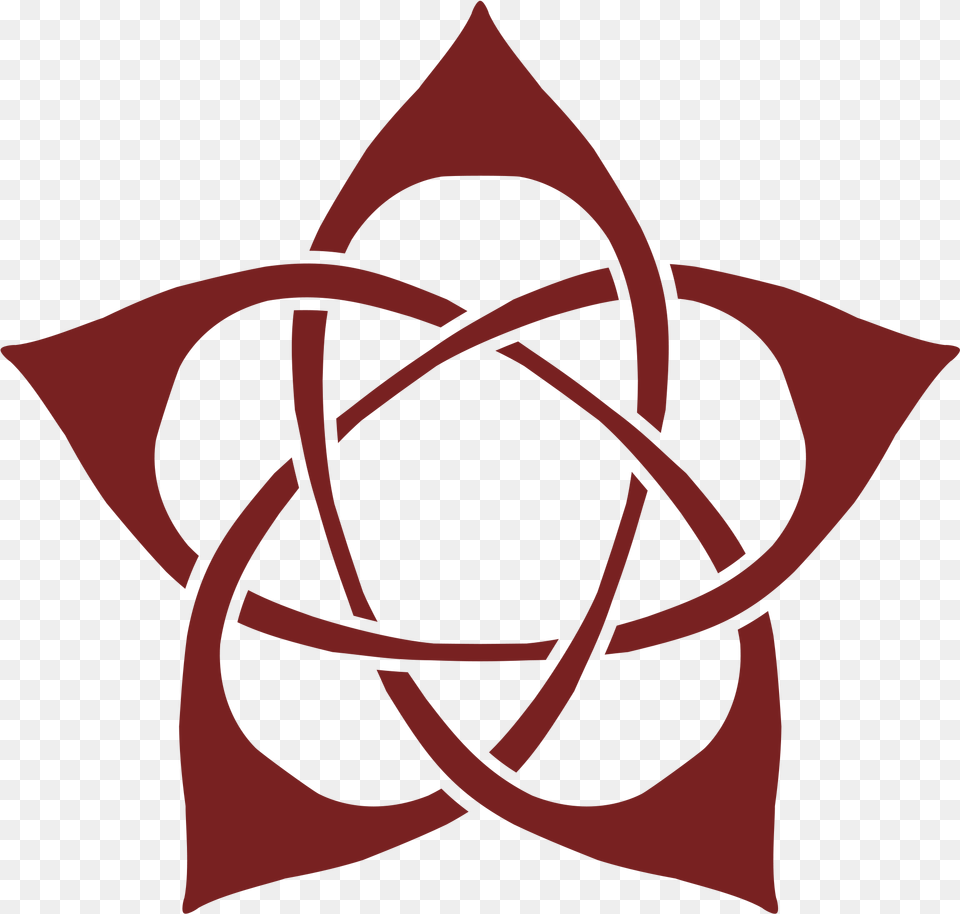 Red Pentagram Flower Pentacle, Symbol, Knot Png